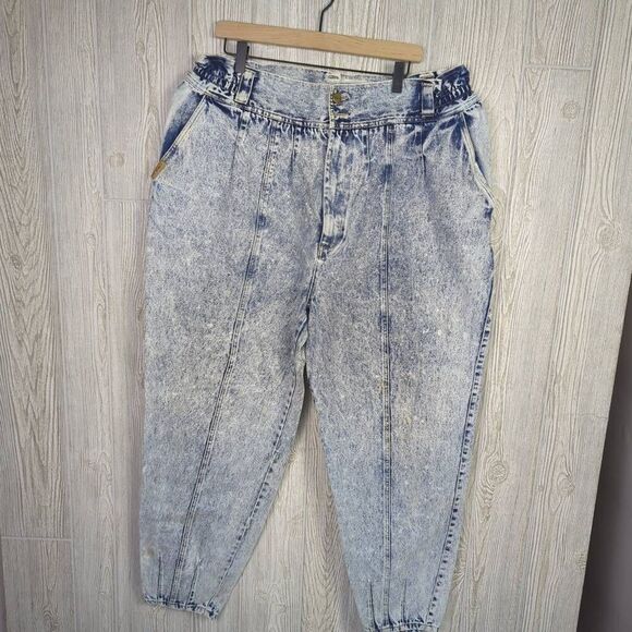 Vintage PS Gitano Women’s 36 Acid Wash Cropped Mom Jeans Button Fly Hipster - Picture 1 of 9